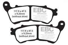 EBC Double-H Sintered Brake Pads Harley 1200 Custom FA640HH Front FA254HH Rear HH Rated High Performance Motorcycle Brake Pads