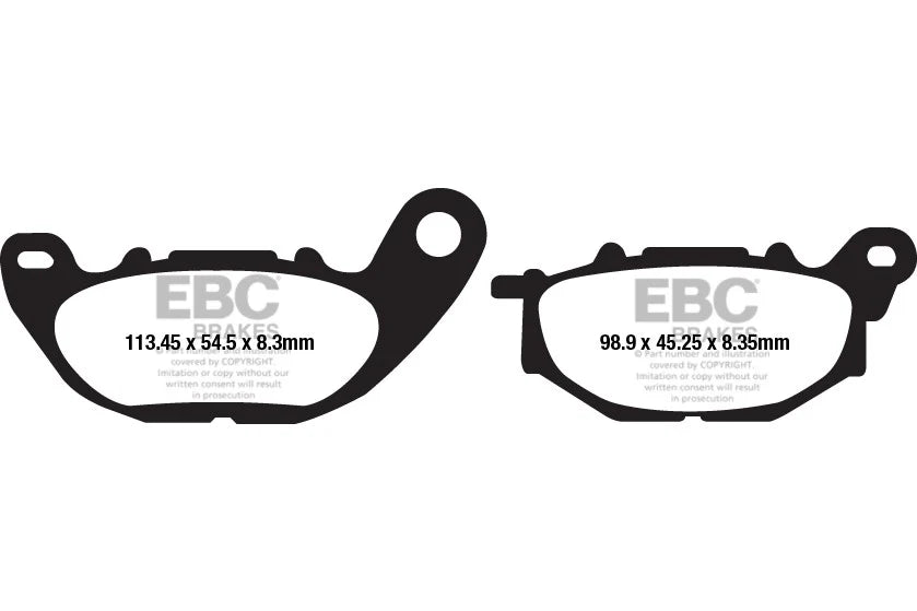 EBC Double-H Sintered Brake Pads Yamaha R3 FA663HH Front FA662HH Rear HH Rated High Performance Motorcycle Brake Pads