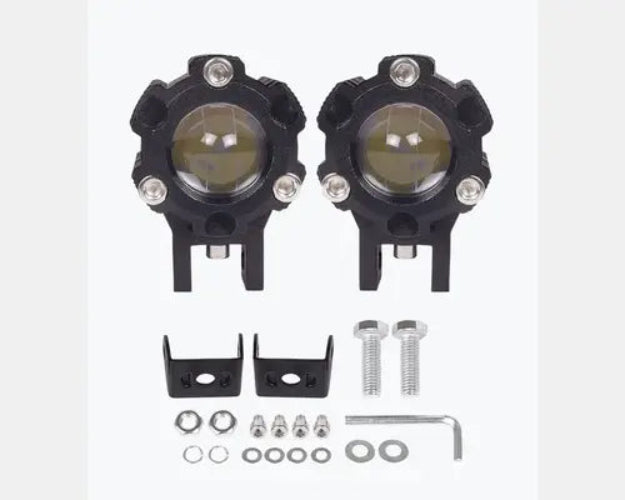 Fog Light Pair Yellow White Economy 2.0 auxiliary lights for motorcycle and car