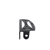 MotoCare ergonomic footrest installed on Triumph Scrambler 400X showing rider foot pegs with anti-slip grip and comfort design