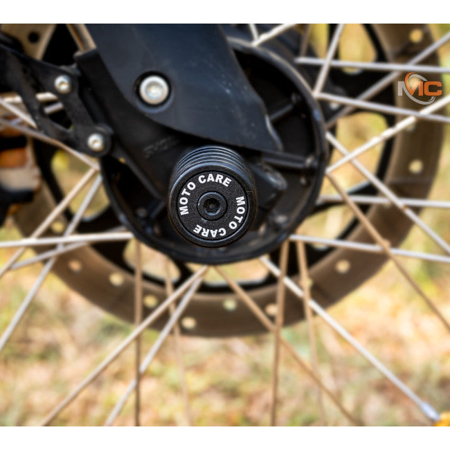 MotoCare fork sliders Himalayan 450 front axle protection