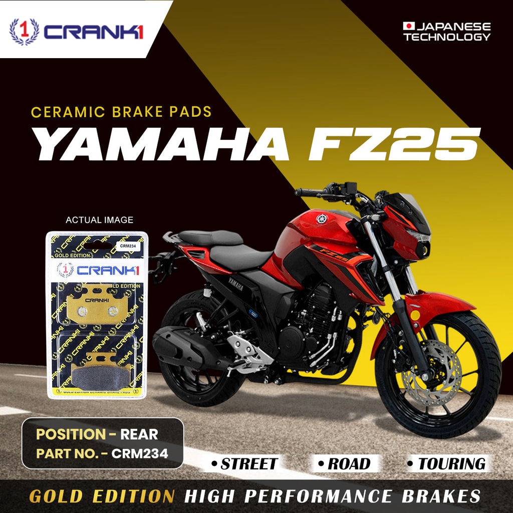 CRANK1 CRM234 ceramic brake pads for Yamaha FZ25 rear disc brake