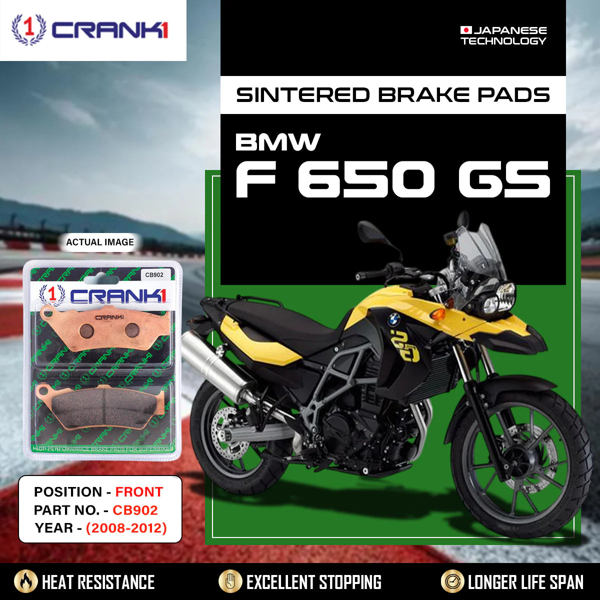 CRANK1 Sintered Front Brake Pads CB902 For Benelli TRK 502 2017 Onwards Motorcycle