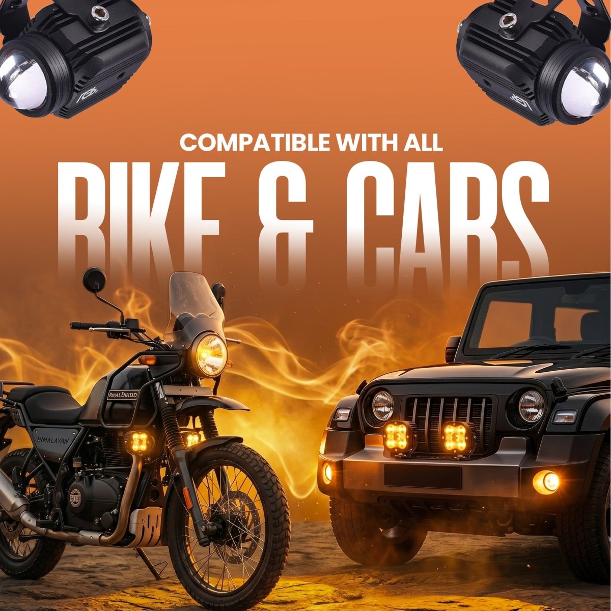 LGP DK16 fog lamp installed on motorcycle with clamps