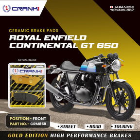 Crank1 Ceramic Front Brake Pads CRM859 for Royal Enfield Continental GT 650 HH Rated Disc Brake Pads