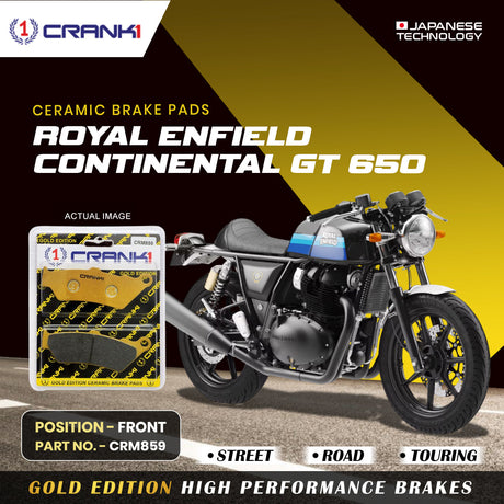 Crank1 Ceramic Front Brake Pads CRM859 for Royal Enfield Continental GT 650 HH Rated Disc Brake Pads