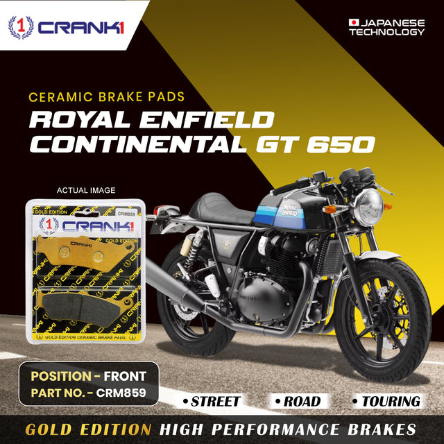 Crank1 Ceramic Front Brake Pads CRM859 for Royal Enfield Continental GT 650 HH Rated Disc Brake Pads