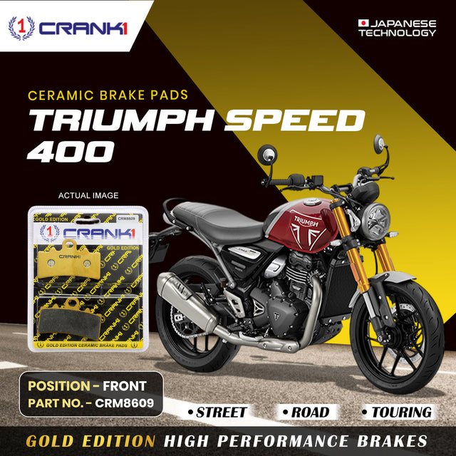 CRANK1 CRM8609 Ceramic Front Brake Pads for Triumph Speed 400