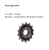 Brass plated chain sprocket kit for Ninja 250R HPXRC 236