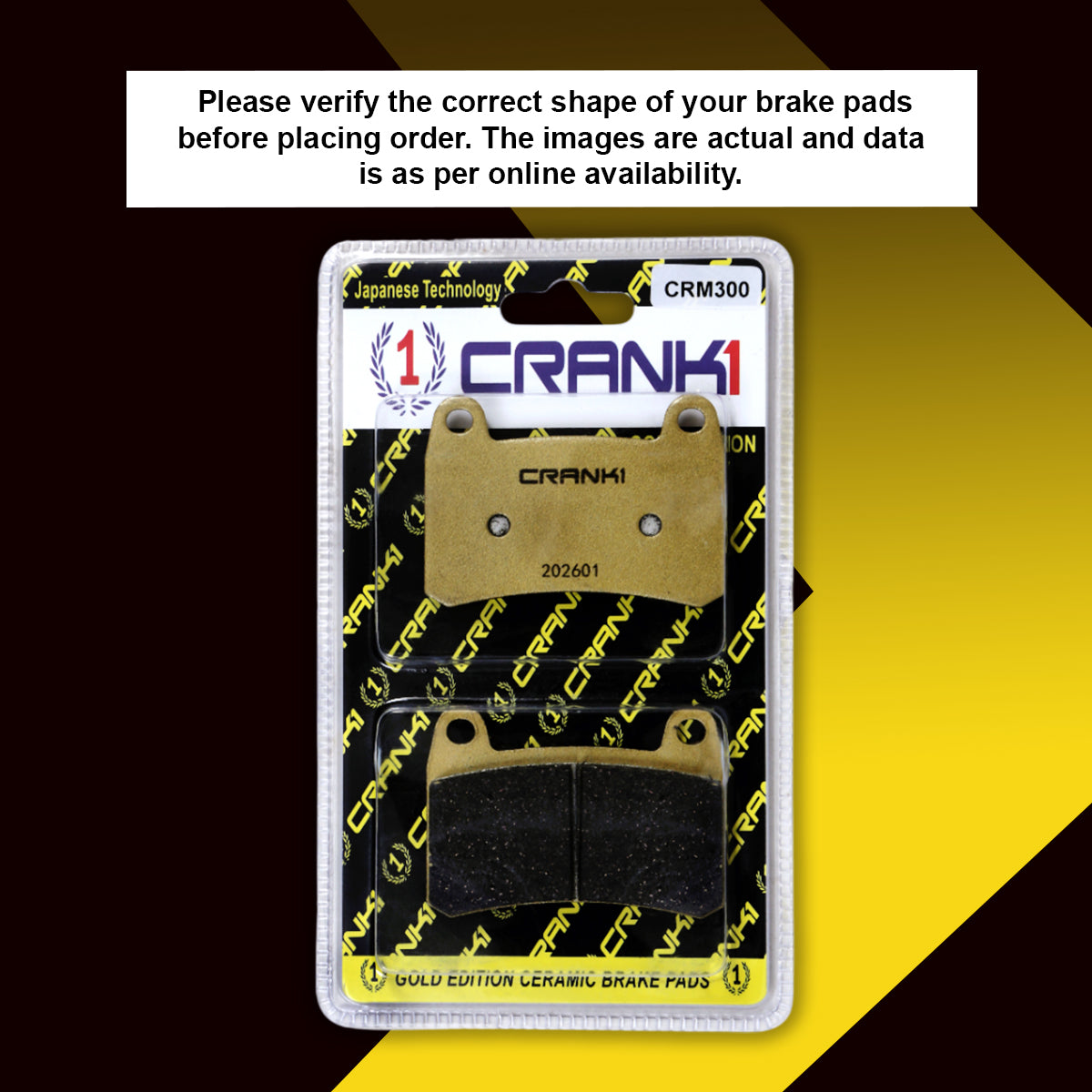 CRANK1 Ceramic Rear Brake Pads for Royal Enfield Bear 650 2024 Onwards CRM359