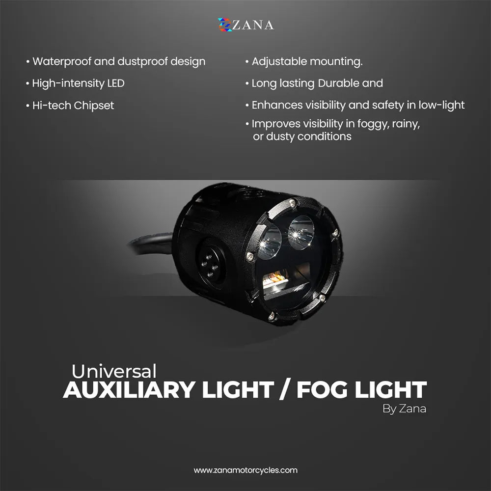 ZANA Fog Light ZFL-50 Universal LED Fog Lights with Bluetooth Controller, Dual Colour Beam and CNC Aluminium Body | Legendary Custom