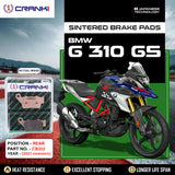 CRANK1 Sintered Rear Brake Pads CB312 for BMW G 310 GS 2021 Onwards Motorcycle Brake Pads