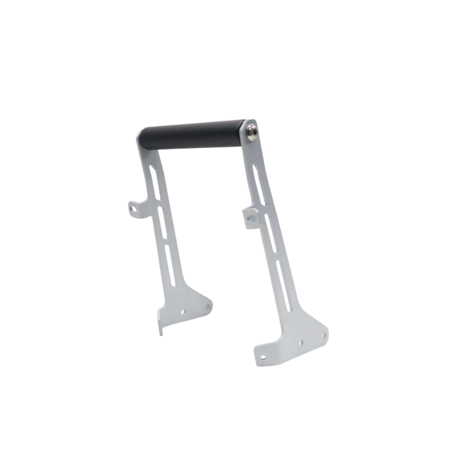 MotoCare GPS mount installed on Hero XPulse 210 handlebar holding smartphone for navigation