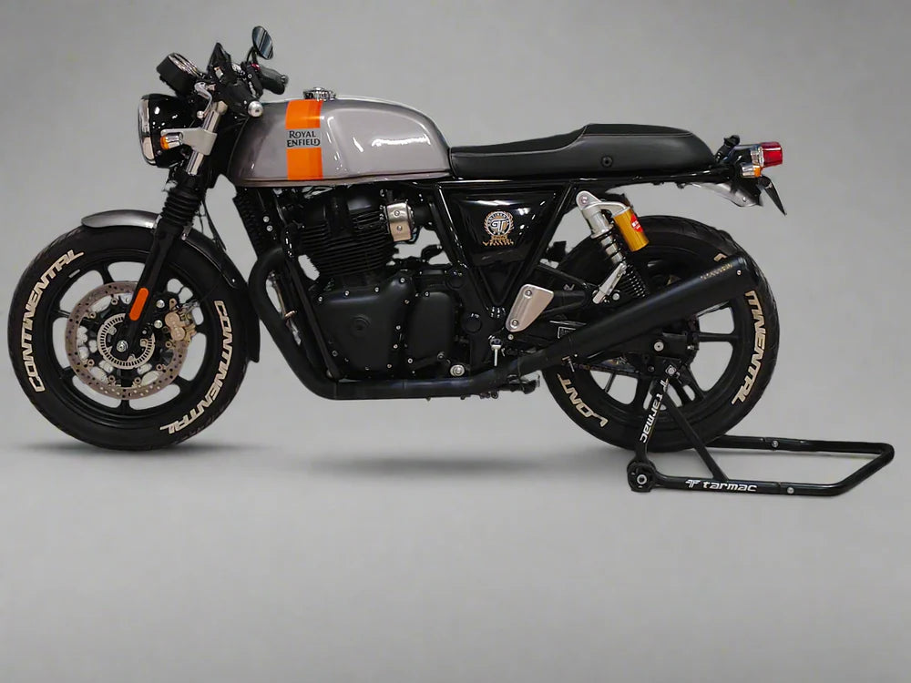 Barrel Exhaust-10 Bass Master black stainless steel exhaust for Royal Enfield Interceptor 650 and Continental GT 650