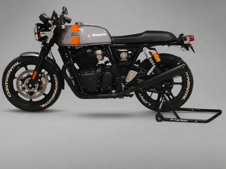 Barrel Exhaust-10 Bass Master black stainless steel exhaust for Royal Enfield Interceptor 650 and Continental GT 650