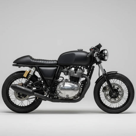 Barrel Atom black performance exhaust for Royal Enfield Interceptor 650 and Continental GT 650