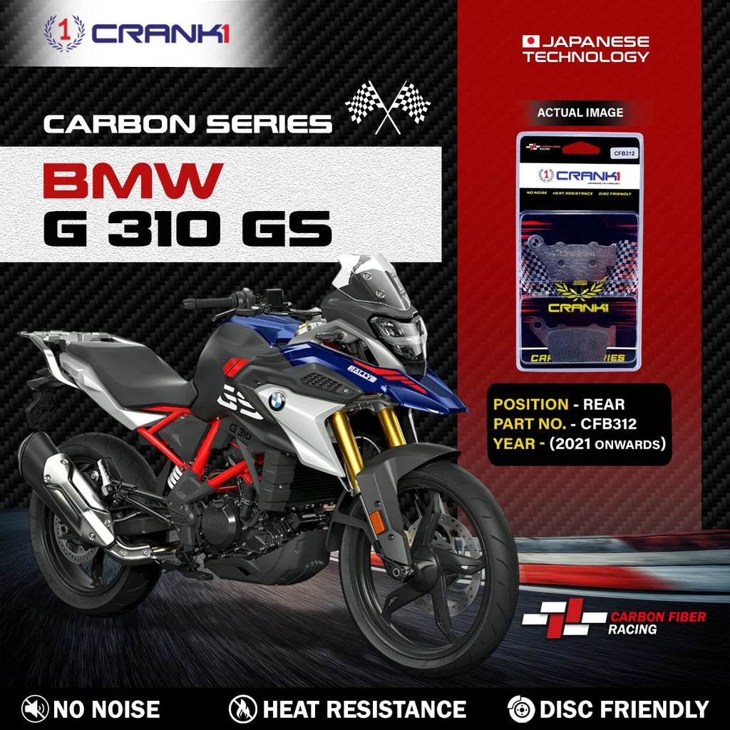 CRANK1 CFB312 carbon rear brake pads for BMW G 310 GS 2021 onwards
