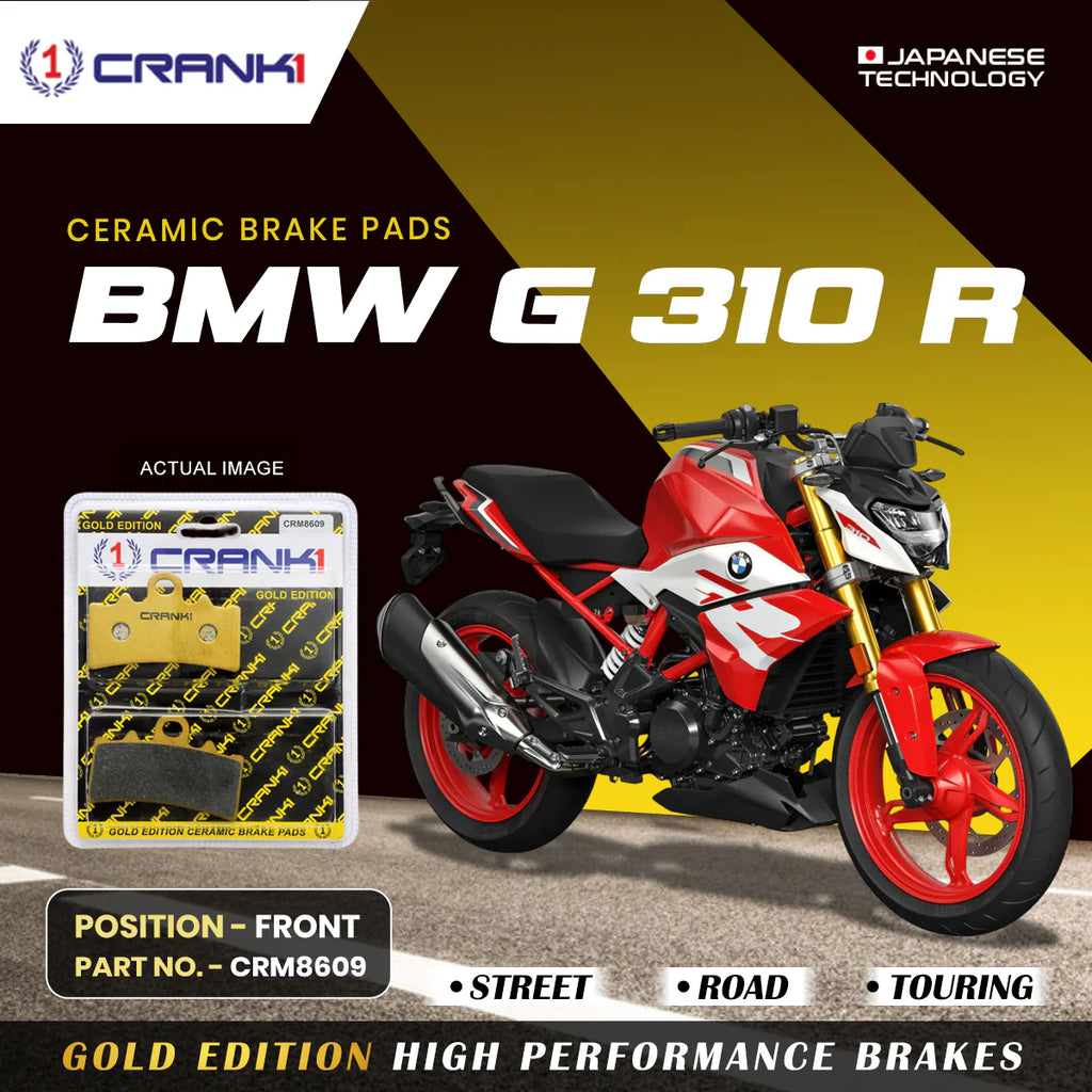 CRANK1 Ceramic Front Brake Pads CRM8609 for BMW G 310 R HH Rated Motorcycle Brake Pads