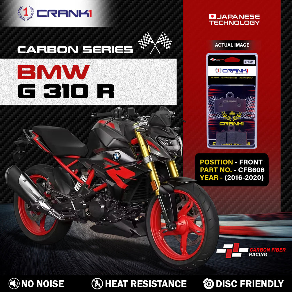 CRANK1 Carbon Front Brake Pads CFB606 for BMW G 310 R (2016-2020)
