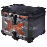 LGP 45L gray wrinkle copper aluminum motorcycle top box with backrest

