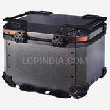 LGP 45L gray wrinkle copper aluminum motorcycle top box with backrest

