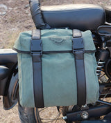 Guardian Gears Buddy 20L olive green canvas motorcycle saddle bag