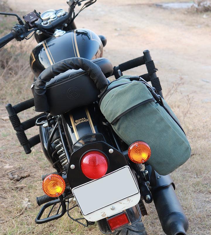 Guardian Gears Buddy 20L olive green canvas motorcycle saddle bag