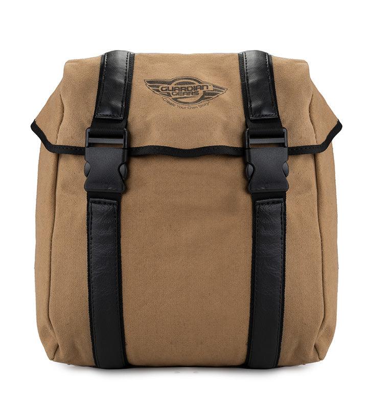 Guardian Gears Buddy 20L khaki canvas motorcycle saddle bag