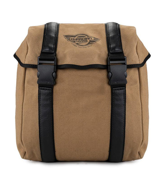 Guardian Gears Buddy 20L khaki canvas motorcycle saddle bag