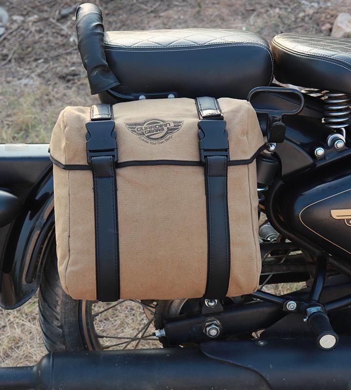 Guardian Gears Buddy 20L khaki canvas motorcycle saddle bag