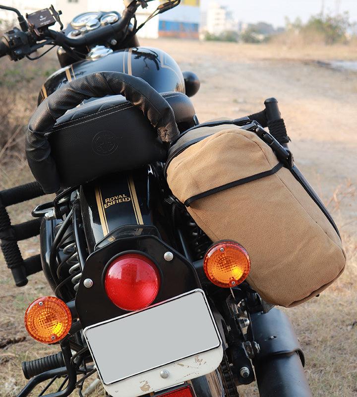 Guardian Gears Buddy 20L khaki canvas motorcycle saddle bag