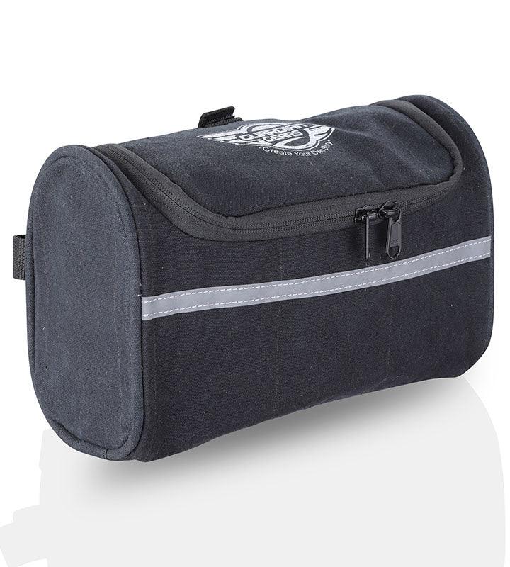 Guardian Gears Cliff motorcycle backrest bag mounted on a motorcycle grab rail made from durable water-resistant canvas fabric