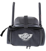 Guardian Gears Cliff motorcycle backrest bag mounted on a motorcycle grab rail made from durable water-resistant canvas fabric
