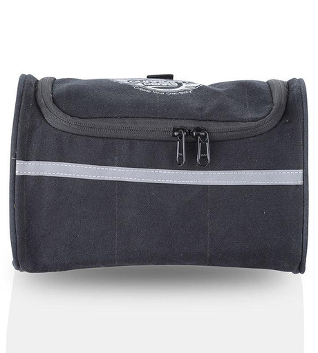 Guardian Gears Cliff motorcycle backrest bag mounted on a motorcycle grab rail made from durable water-resistant canvas fabric
