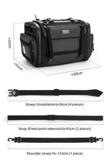 Moto Guard RockBro 43-50L Expandable Motorcycle Tail Bag with Rain Cover