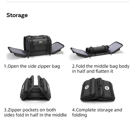 Moto Guard RockBro 43-50L Expandable Motorcycle Tail Bag with Rain Cover