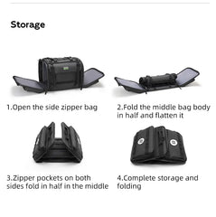 Moto Guard RockBro 43-50L Expandable Motorcycle Tail Bag with Rain Cover