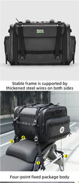Moto Guard RockBro 43-50L Expandable Motorcycle Tail Bag with Rain Cover