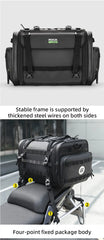 Moto Guard RockBro 43-50L Expandable Motorcycle Tail Bag with Rain Cover