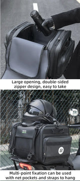 Moto Guard RockBro 43-50L Expandable Motorcycle Tail Bag with Rain Cover
