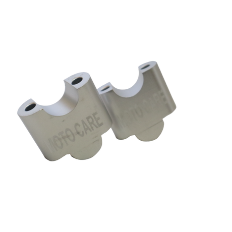 MotoCare handlebar riser installed on Hero Xpulse motorcycle improving riding posture and control for touring and off-road use