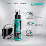 Glosil Helmet Cleaner Spray 100ml bottle for motorcycle helmet cleaning