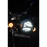 MotoCare Headlight Grill installed on Honda CB350