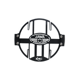 MotoCare headlight grill installed on Jawa 42 FJ motorcycle