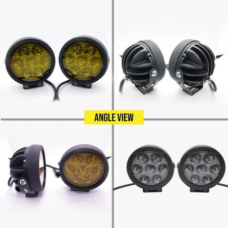 HJG Original 140W Dual Color Yellow/White LED Fog Lights with Yellow Filter Cap Waterproof Light for Bikes, Cars, Jeeps Yellow Filter Cap