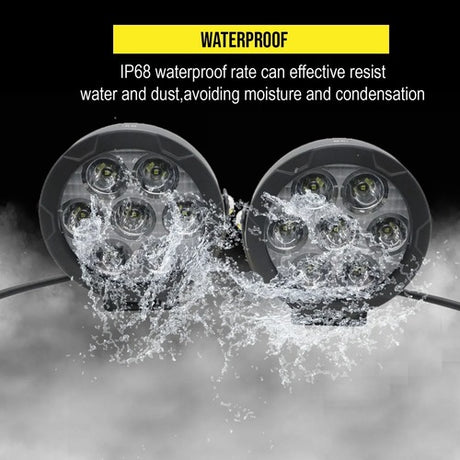 HJG Original 140W Dual Color Yellow/White LED Fog Lights with Yellow Filter Cap Waterproof Light for Bikes, Cars, Jeeps Yellow Filter Cap