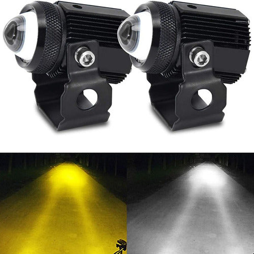 HJG Mini Drive Fog Light with Universal Fit for All Cars and Bikes (Hjg Original) - Yellow/ White