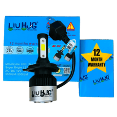 LIU HJG Motorcycle LED Headlight Bulb Yellow/White With H4 Fitting (12V-36V) (30W-50W, pack Of 1)