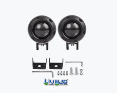 HJG SINGLE LED GREY ROUND LENSE FOG LIGHT PAIR 40W