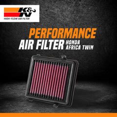 K&N high performance air filter for Honda Africa Twin adventure motorcycle reusable washable filter